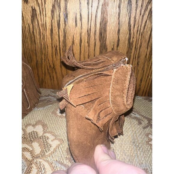 Fringe Brown Baby Boots Size Infant 2 - Picture 4 of 10